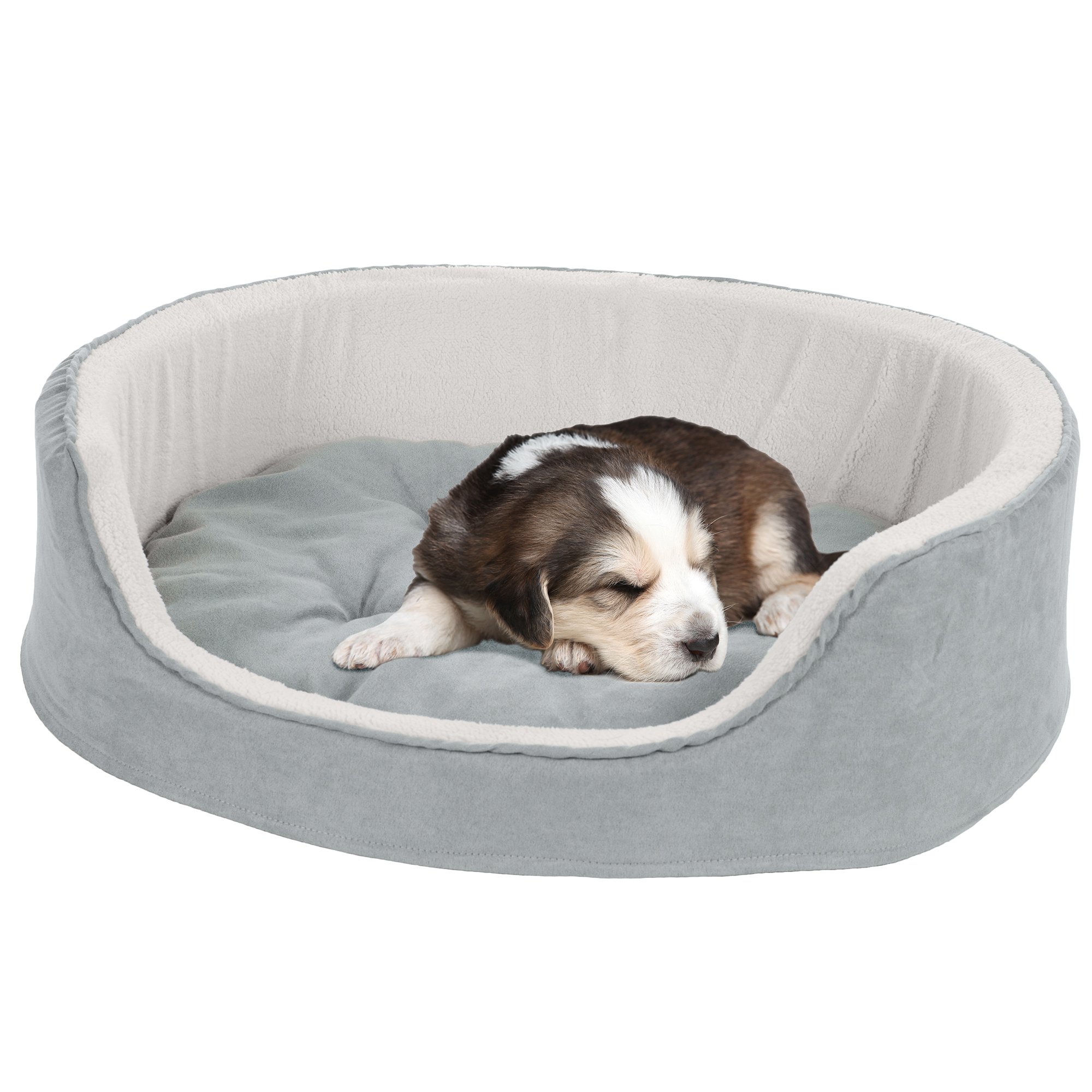 Petmaker Medium Cuddle Round Microsuede Pet Bed - Gray