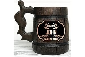 Personalized Groomsman Wooden Beer Mugs: Unique Wedding Gifts for the Special Men in Your Life