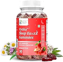 Fytika Melatonin Gummies 5mg - 30 Gummies (Pack of 1)| Sleep Gummies for Men & Women | Jatamansi, Chamomile, Valeriana, Zinc & Magnesium | No Added Sugar | Natural Strawberry Flavour