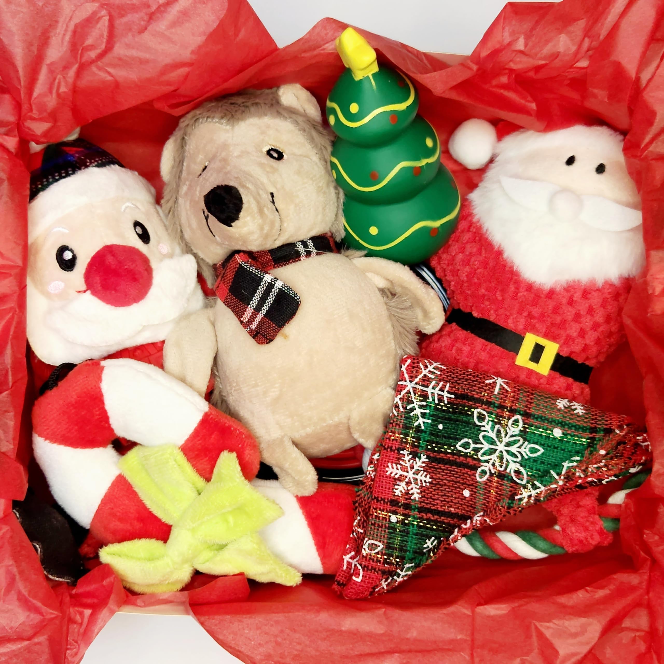 Sweet & Savage Pet Products Christmas Dog Gift Box with Toys and more