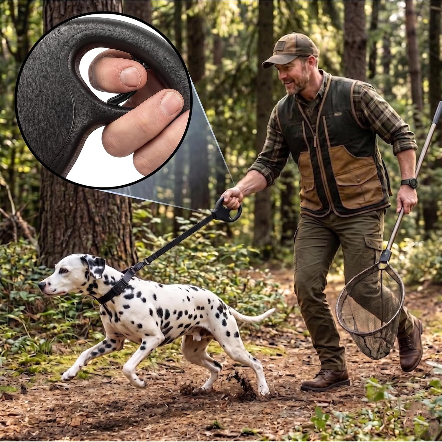 Tactical Dog Leash & Collar Set, Magnetic Quick Release Buckle for Hunting Service Working Dogs, Heavy Duty Black Pet Gear