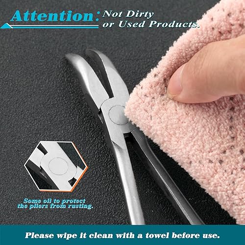 Miniatura 7 de SPEEDWOX Alicates de punta doblada de largo alcance de 6 pulgadas, 45 grados, curvados, mini cadena, punta delgada, mandíbulas cónicas, alicates