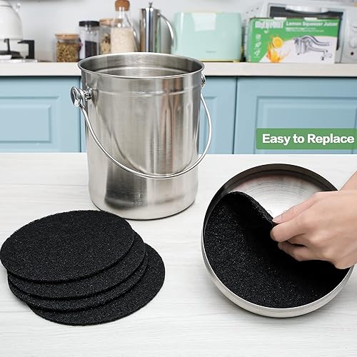 Miniatura 4 de MyLifeUNIT Paquete de 16 filtros de carbón para compost de cocina, filtro de repuesto de cubo de abono (6.7 pulgadas)