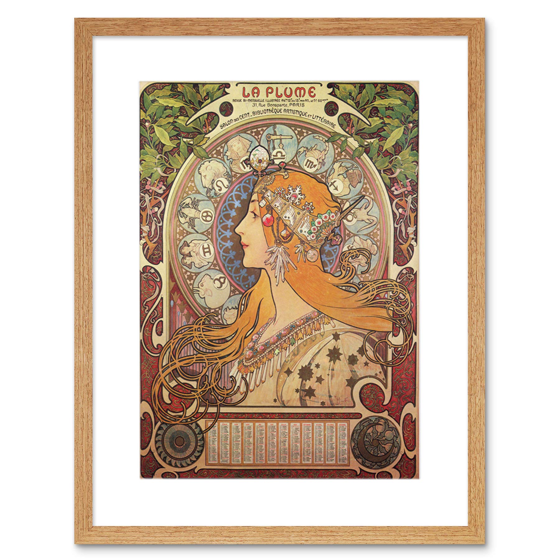 Wee Blue Coo Alphonse Mucha Art Nouveau Old Master Picture Framed Wall Art Print
