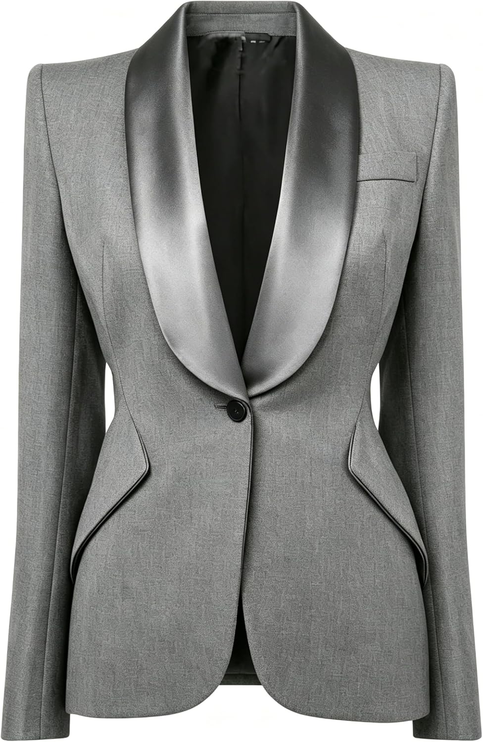 Women's Shawl Lapel Tuxedo Blazer Single Breasted Suit Jacket for Formal Party