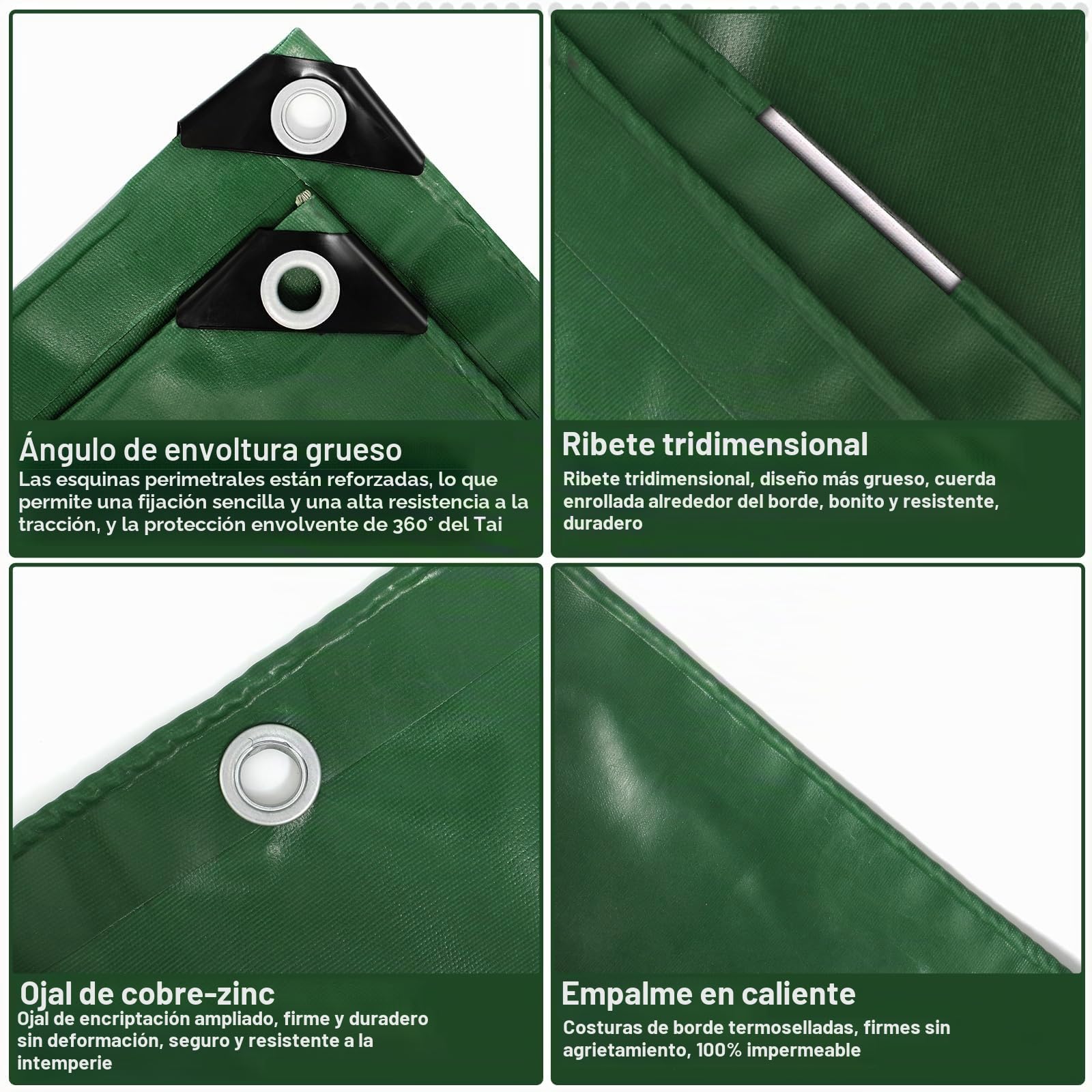 Lona de 670 g/m² para Camiones con Ojales, Lona de PVC, Impermeable, Resistente a desgarros, Bordes Reforzados, Lona de protección para Camiones, Coches, remolques, Piscinas, Trabajos