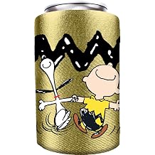Spoontiques - Neoprene Can Cooler - Durable Insulated Neoprene Holder for Cans or Bottles - Metallic Finish with Glitter Accents - Perfect for Parties or Gifts - Peanuts