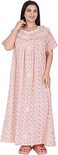 Redglo Cotton Floral Printed Full Length Night Gown | Nighty for Women | Ladies Nightwear Price In India