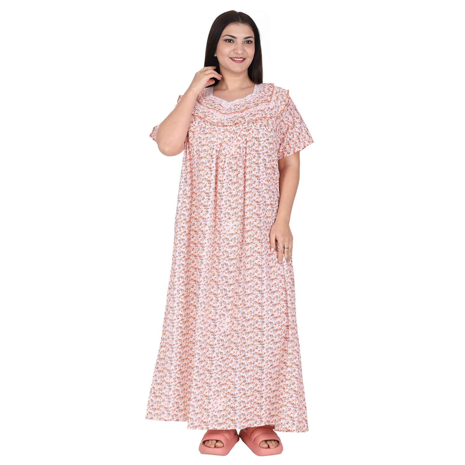 Redglo Cotton Floral Printed Full Length Night Gown | Nighty for Women | Ladies Nightwear - Review, Price and Buying Guide