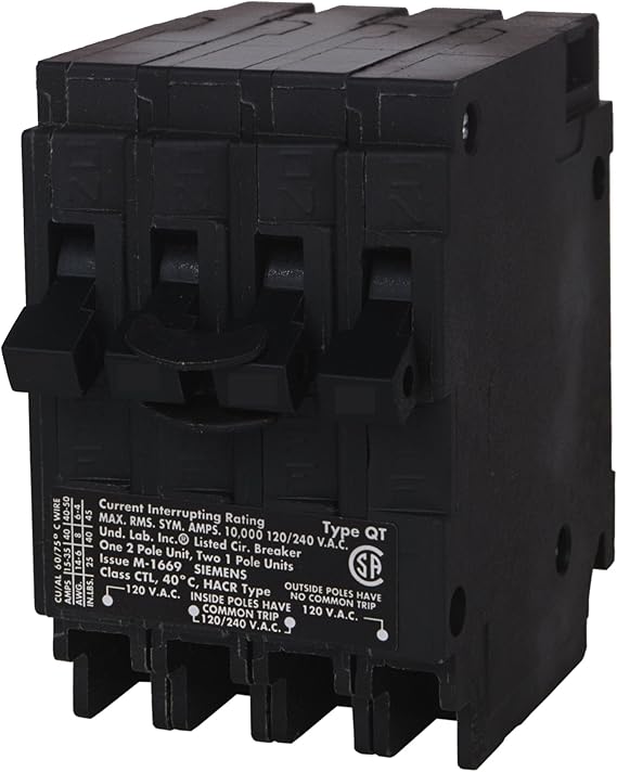 MURRAY MP21515 Triplex Type MhT Circuit Breaker, 120/240 Vac, 15 A, 2