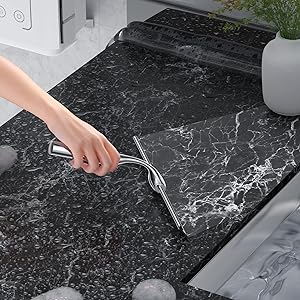 Shower Squeegee Set, Include Shower Door Hook, Adhesive Hook and Spare Silicone Blade, Window Squeegee for Shower Glass Door, Bathroom, Mirror, Window Car Glass 14Inches Silver