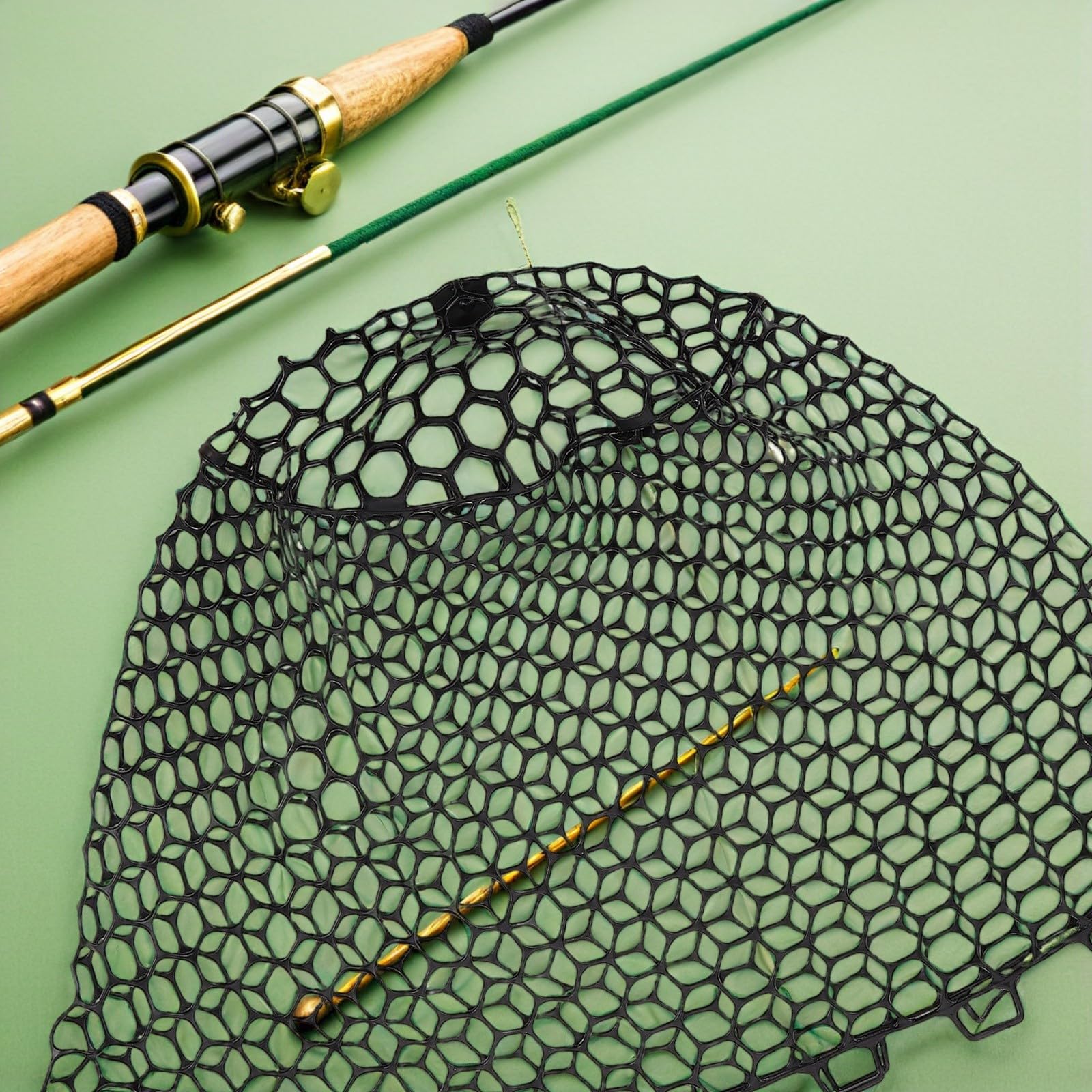 Rete da Pesca in Silicone Resistente e Pieghevole Guadino Senza Manico con Maglia Ampia per Pesca Responsabile in Acqua Dolci e Salate Protezione Pesci