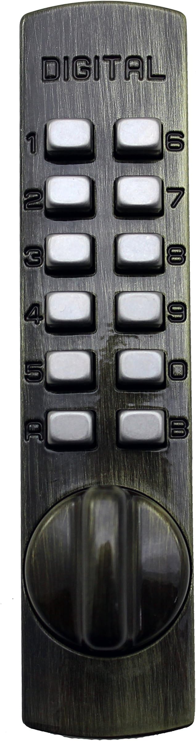 Lockey USA C120AB Surface Mount Slide Bar Lock, Antique Bronze, Keypad, Lightweight