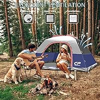 Vista 5 de Tents for Camping 4 Person Tent Waterproof Windproof Double Layer Camping Tent, Easy Setup Dome Tent with Large Mesh Windows & Wider Door for