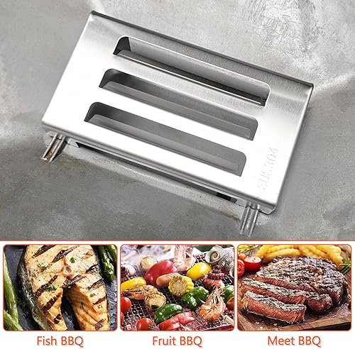 Miniatura 46 de QuliMetal 65505 Deflectores de calor para parrillas Weber Genesis serie 300 (control de montaje frontal), Genesis E/S-310, E/S-330 (2011-2016)