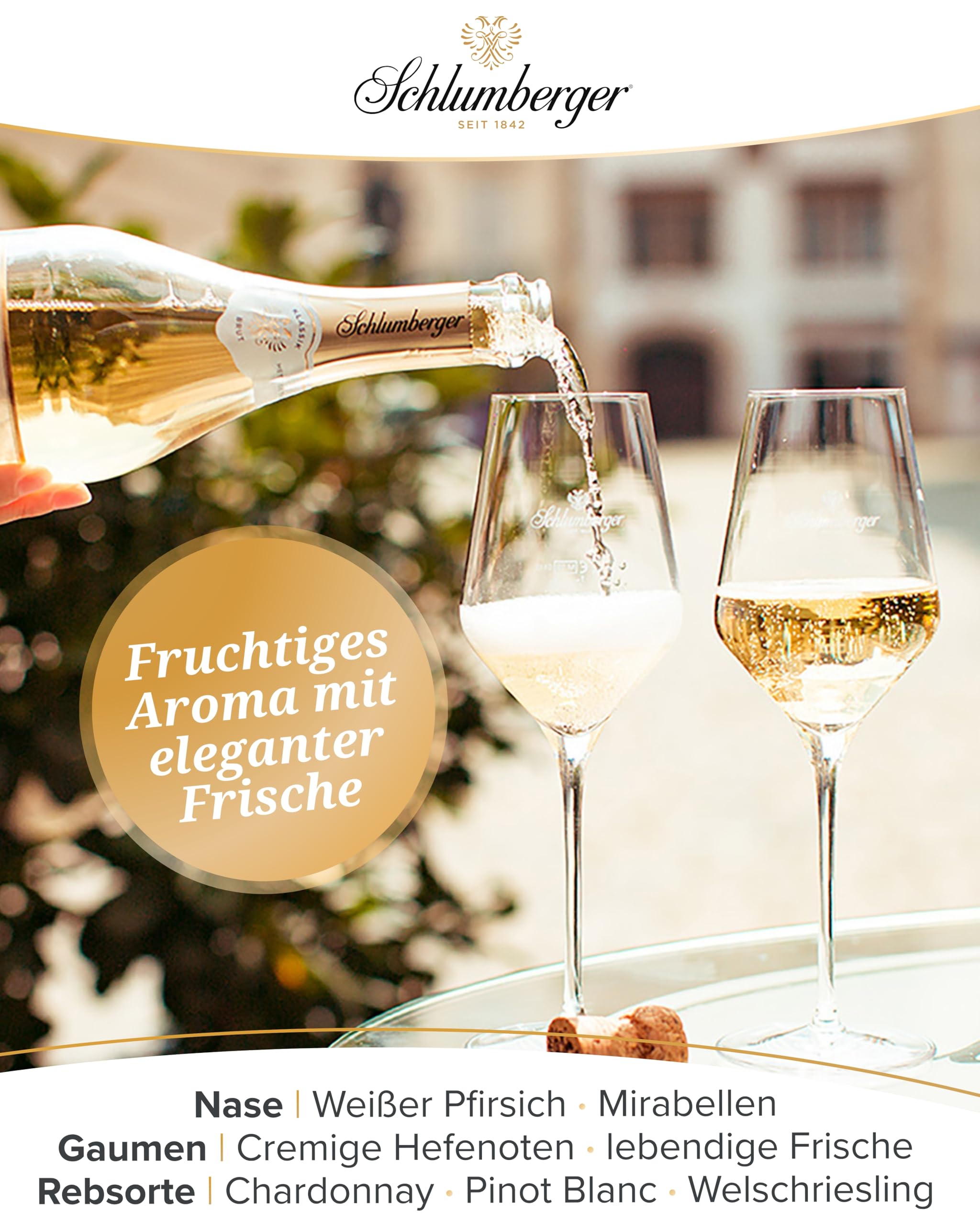 Schlumberger Sparkling Brut Klassik I Austrian Sparkling Sekt I 12% Vol. I 1,5 L I Méthode Traditionelle Flaschengärung I Feinperliger Brut Sekt als stilvoller Aperitif für besondere Anlässe
