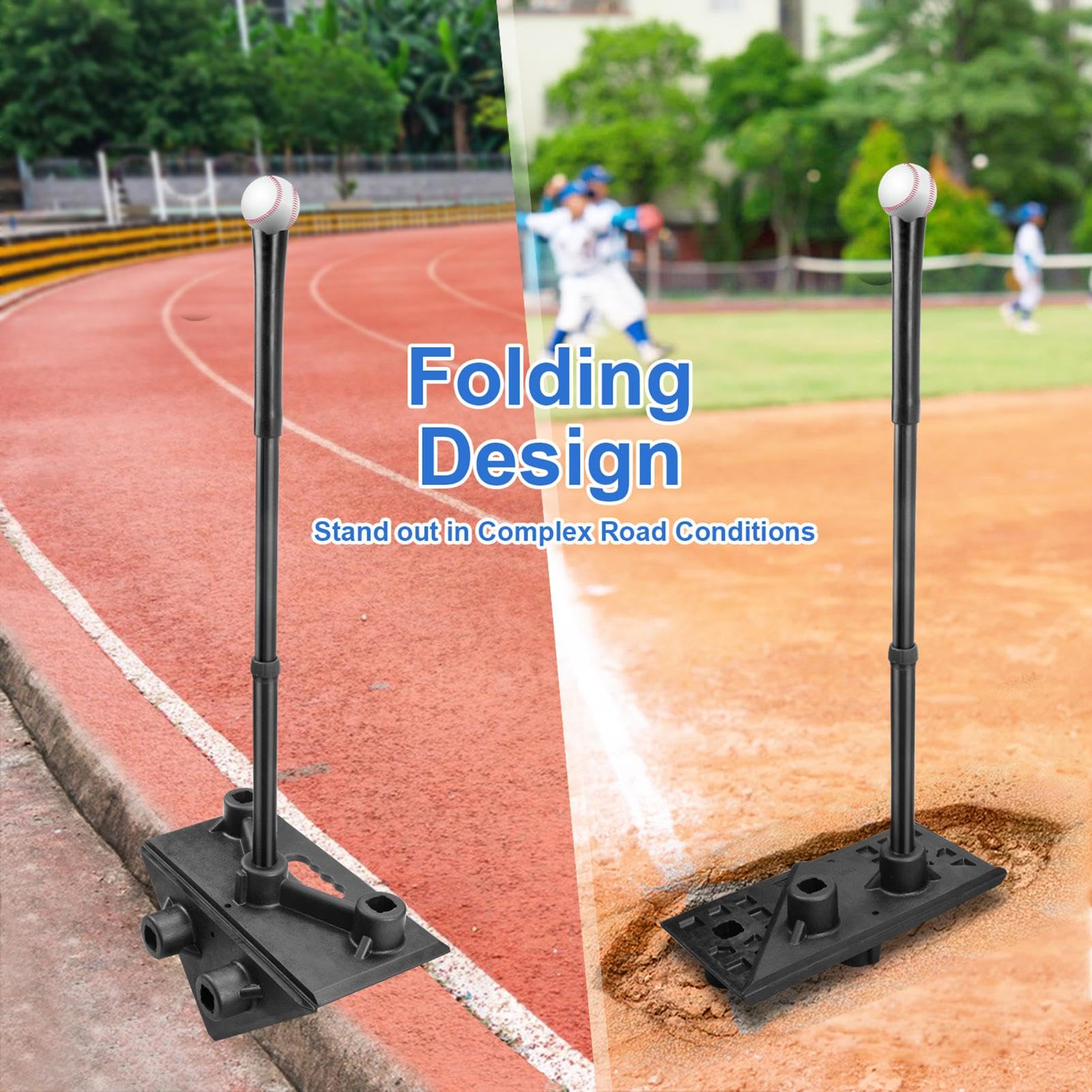 Softball -Tee Jugend Baseball Trainingszubehör | 5-fach Höhenverstellbar, Teeball Zubehör, Robuster Standfuß Mit Gummikopf Für Kinder & Jugendliche