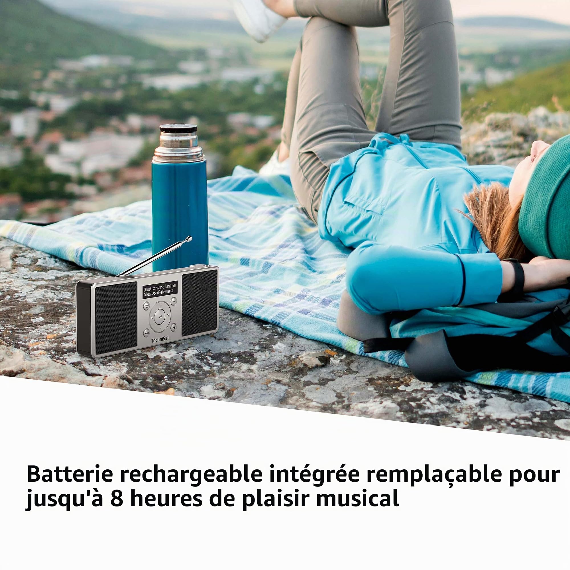 TechniSat DIGITRADIO 1 S - Radio Dab stéréo Portable avec Batterie Rechargeable (Dab+, FM, FM, Haut-Parleur, Prise Casque, mémoire des favoris, écran OLED, 2 W RMS) Argent/Noir | DAB, FM, haut-parleur, prise casque, mémoire préférée, écran OLED, 2 W RMS,