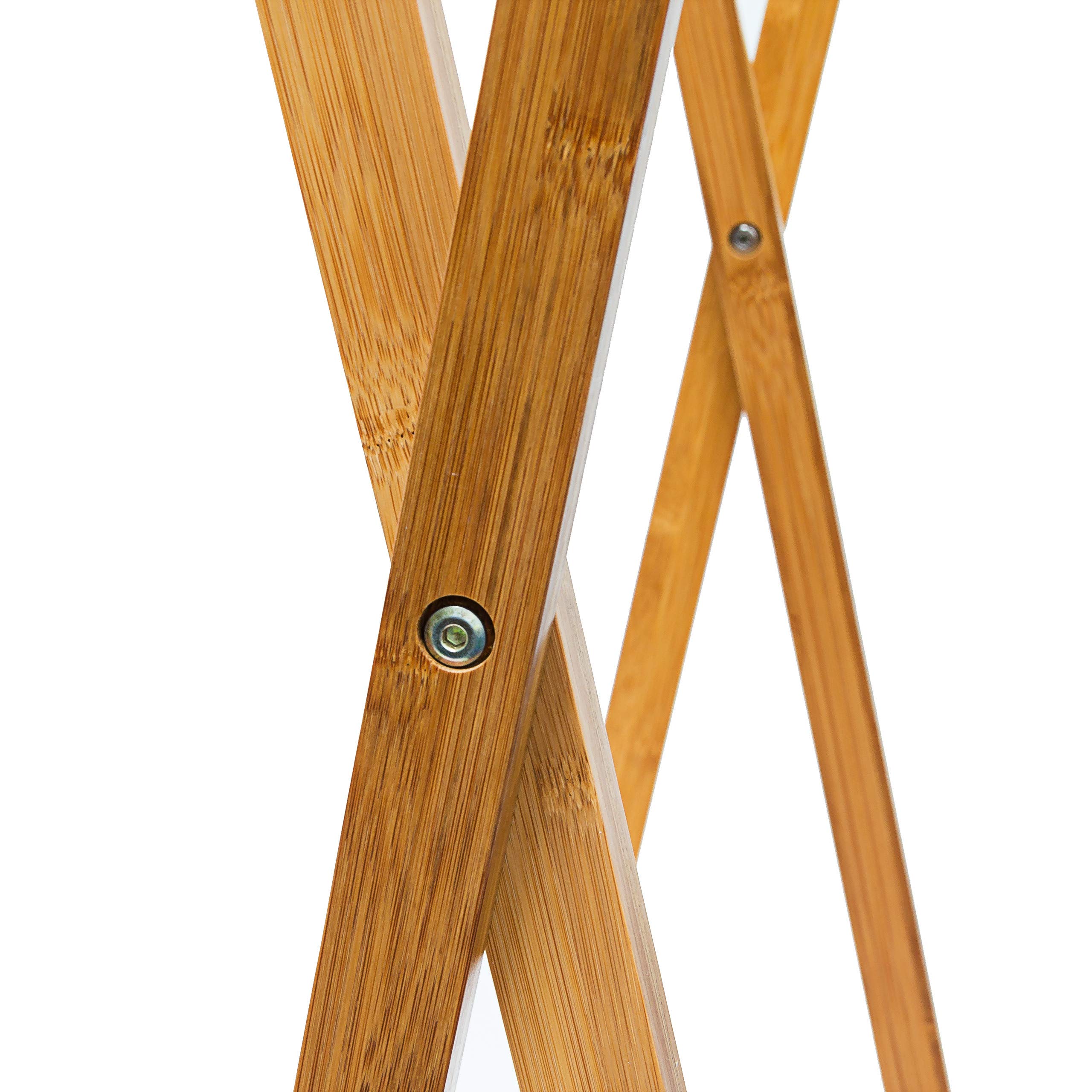Relaxdays Portant Vêtements Bambou - 2 Étagères, Garde-Robe Portable 150x60x40 Cm, Naturel
