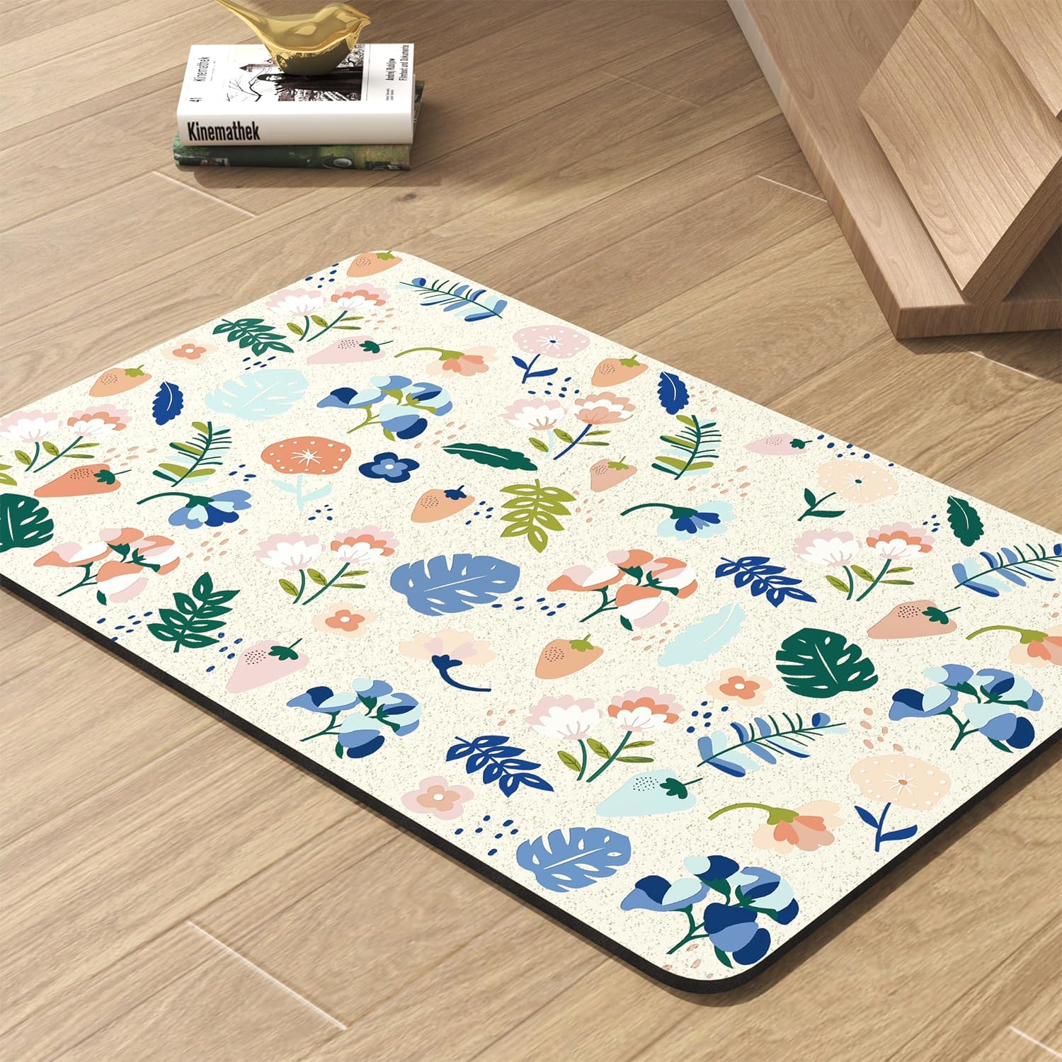 Pet Feeding Mat-Absorbent Dog Mat for Food and Water Bowl-No Stains Quick Dry Water Dispenser Mat-Dog Accessories Pet Supplies-Bowl for Messy Drinkers（Beige,17"x28"