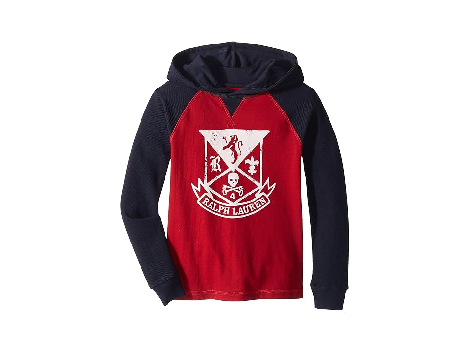 

Polo Ralph Lauren Kids Waffle-Knit Graphic Hoodie (Little Kids/Big Kids) (Park Avenue Red) Boy's Sweatshirt