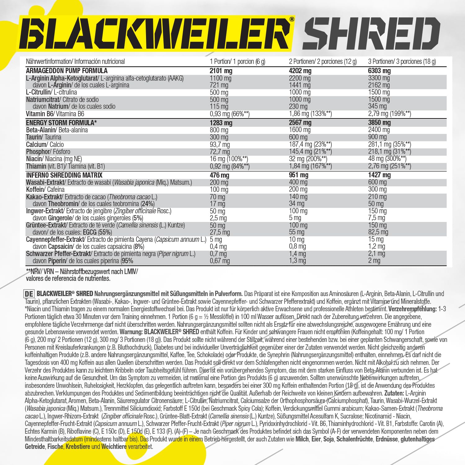 Olimp Sport Nutrition Sport Nutrition Blackweiler Shred, Exotic Orange, 480 g, Pre Workout Booster und Fettverbrenner, L-Arginin und Beta-Alanin