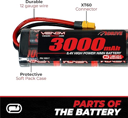 Miniatura 5 de Venom 84V 3000mAh 7-Cell NiMH Batería Flat Pack con Universal Plug 20