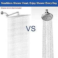 Vista 75 de NearMoon - Cabezal de regadera grande de acero inoxidable cuadrado de lujo en cascada, para instalar en el techo o la pared