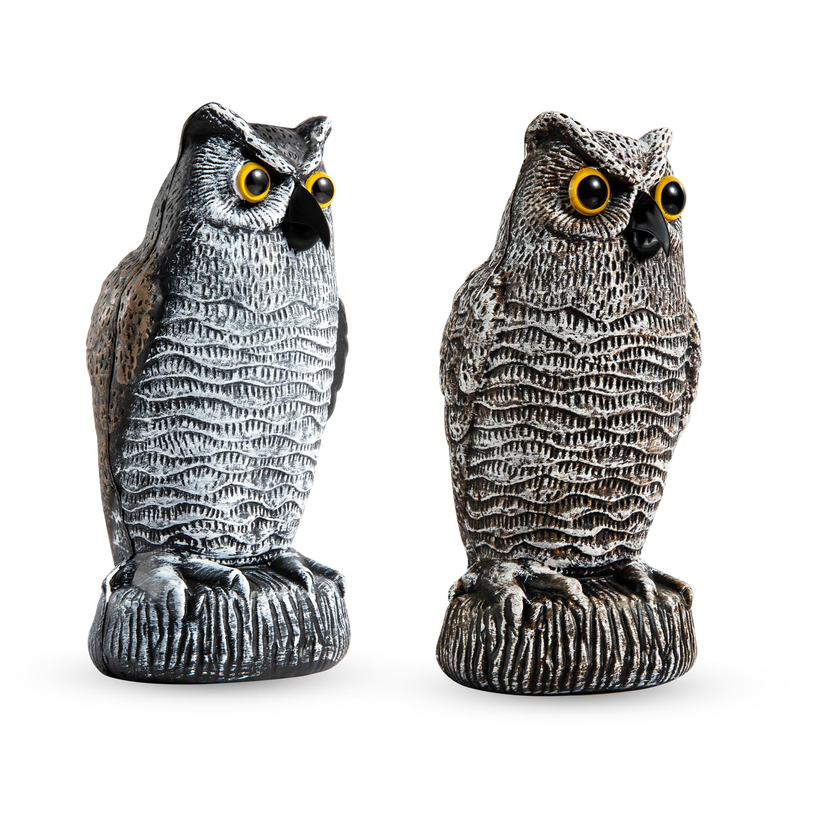OFFO Owl Decoys to Scare Birds Away, Fake Decoy to Keep Pigeons Away, Bird Scare Devices Plastic Owl Scarecrow for Outdoor Garden, Yard Decorations,10 * 10 * 21cm,Brown and White — view 13