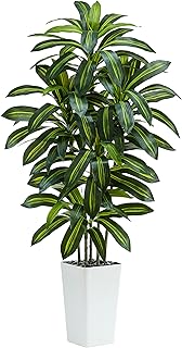 Artificial Dracaena Tree：5FT Faux Silk Tropical Yucca Floor Trees Realistic Fake Green Plant with