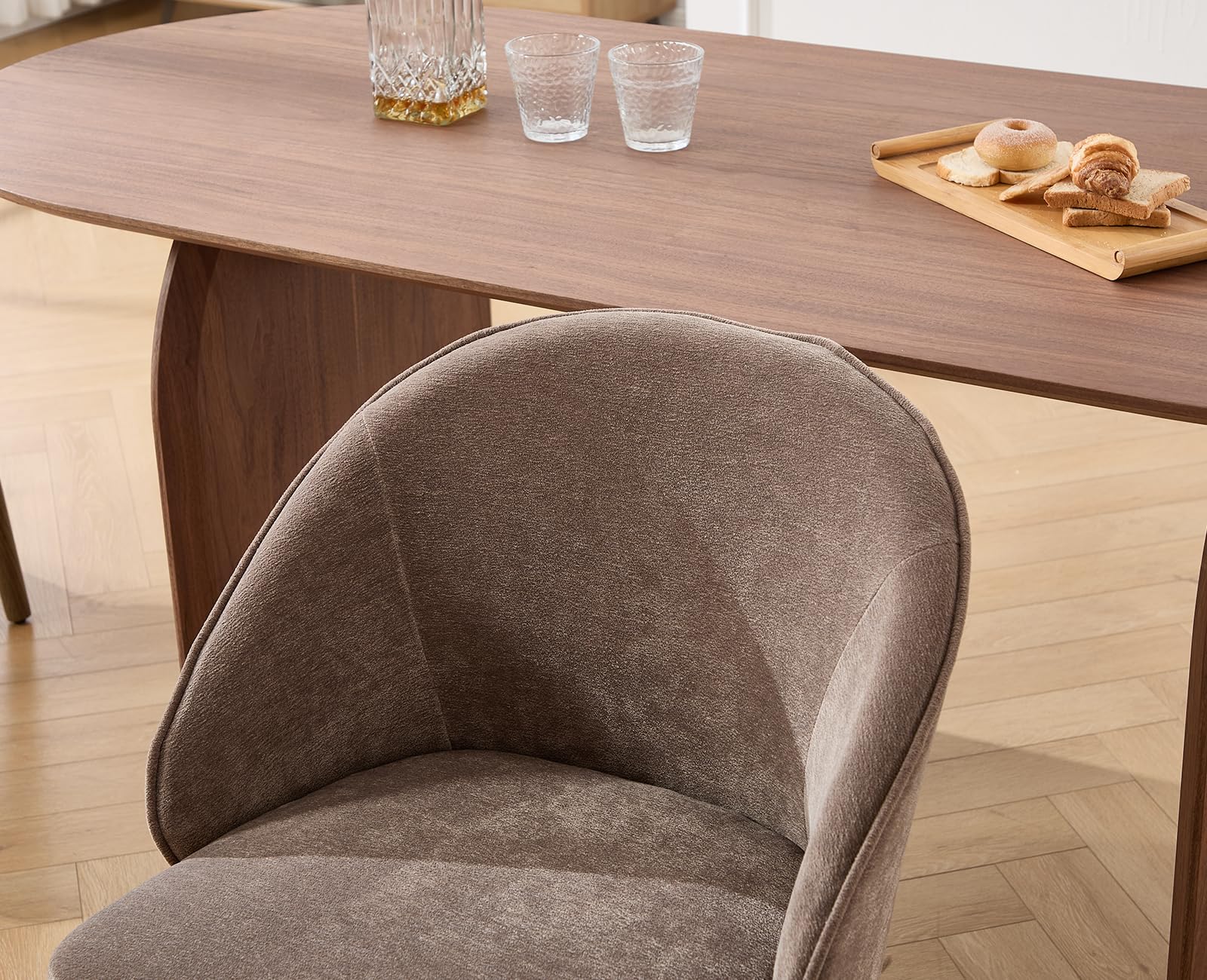 Set di 2 Sedie Sala da Pranzo Moderne per Cucina, Marrone