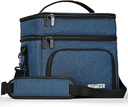INSMEER 16L Lunch Bag for Men/Women, 2 Layers Large Lunch Bag for Work Insulated Portable Lunch Box for Office School Work Adults Picnic Camping, 24 Can