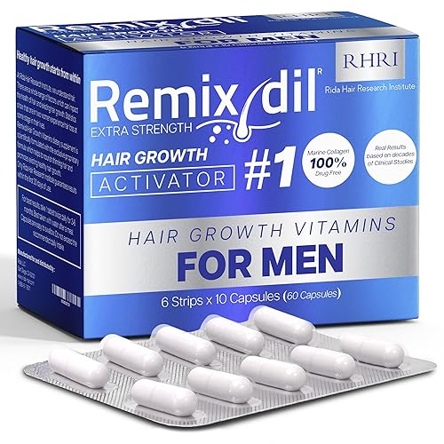 Vitaminas para el crecimiento del cabello para hombres  Apoya la fuerza de la barba y el cuero cabelludo  Ayuda a reducir el adelgazamiento y la