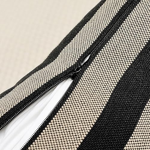 Miniatura 4 de Plweaver Juego de 2 fundas de cojín cuadradas con textura de lino negro de 20 x 20 pulgadas para sofá, cama, sofá sala de estar, 2 piezas (sin