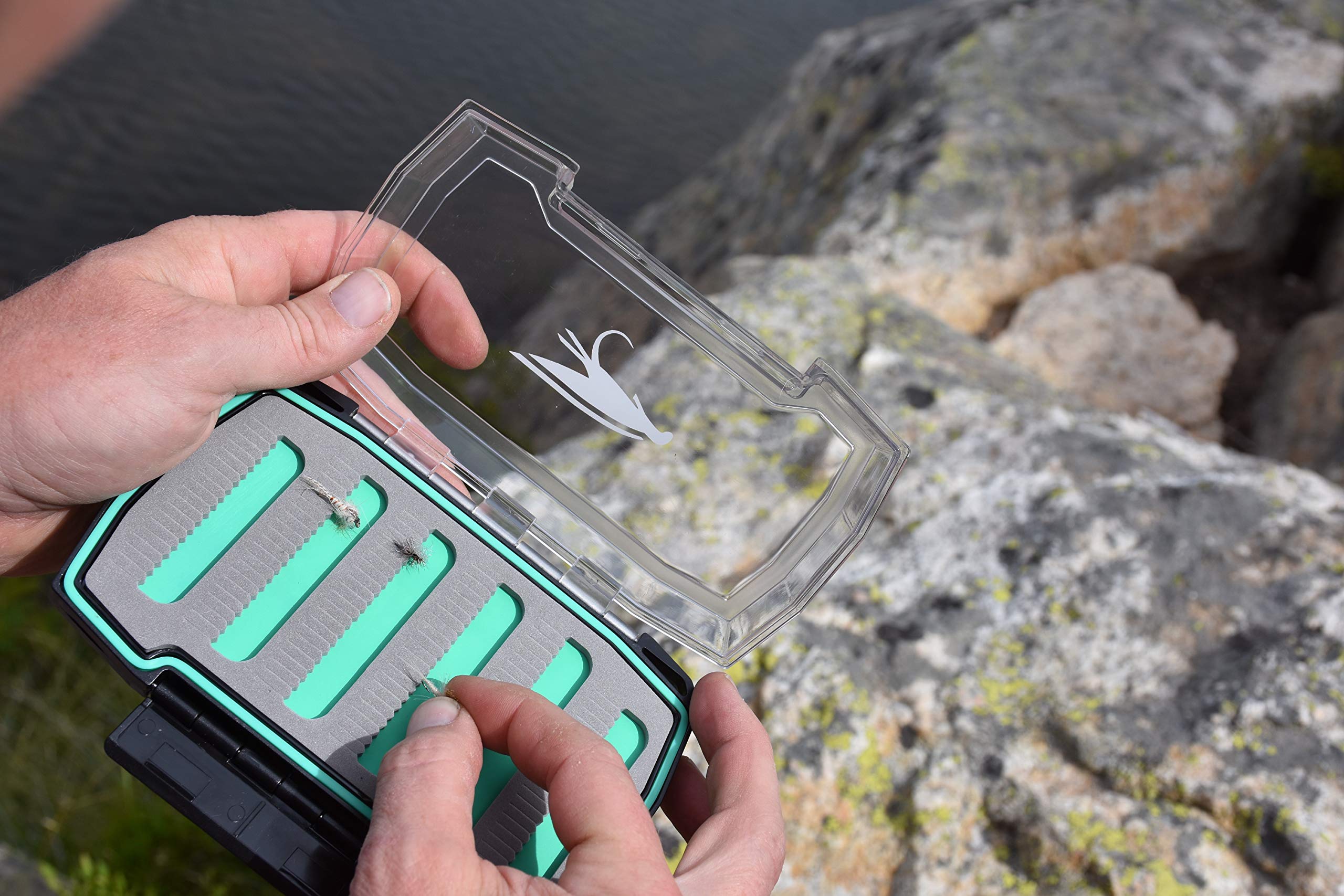 Wetfly Nitrobox Schlitz-Angelbox aus Schaumstoff, grün, 244