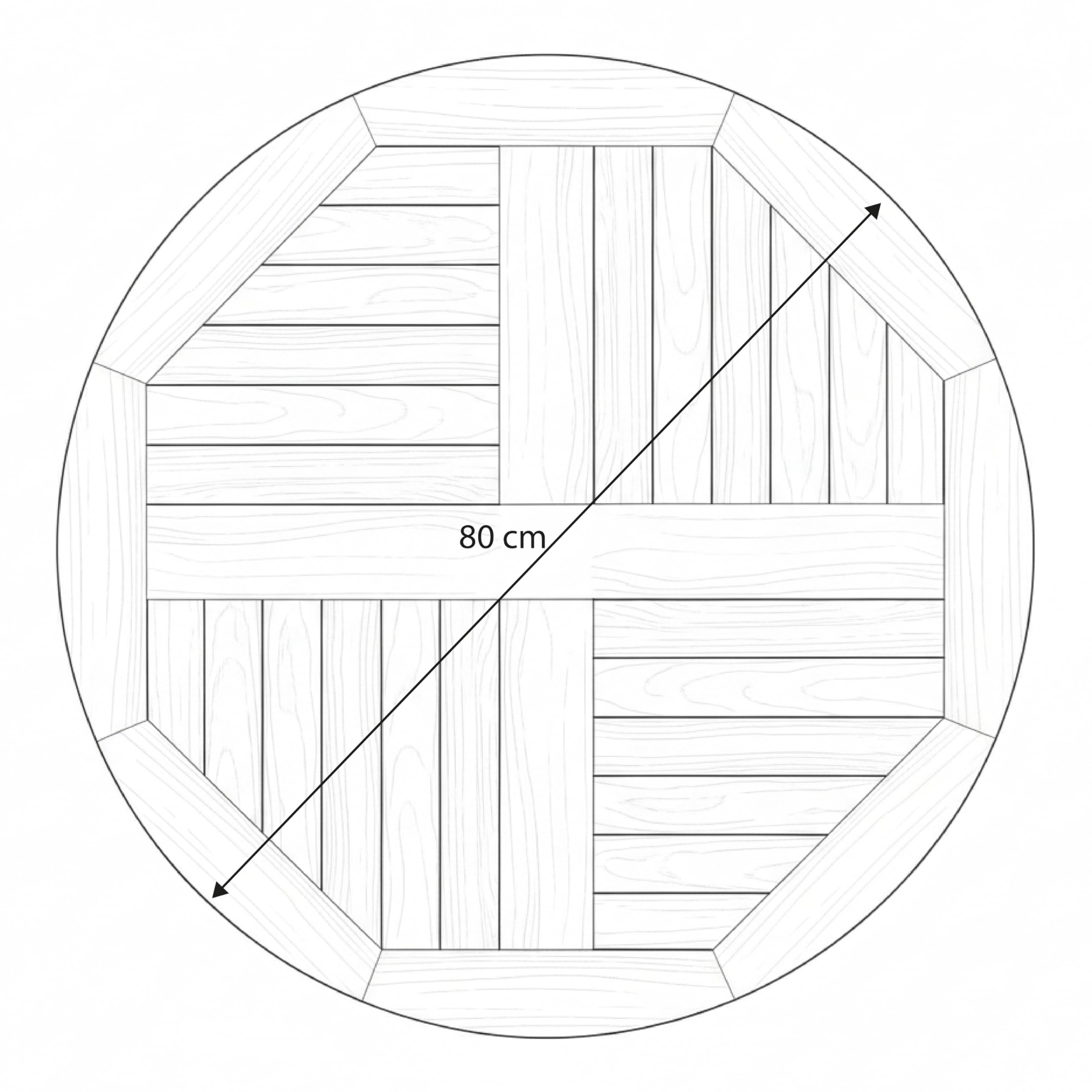 AXI Sari Lazy Susan Drehteller aus Teak Holz Ø 80 cm | Serviertablett rund aus Teakholz | Rundes Drehtablett ideal für Getränke, Kuchen und Torten