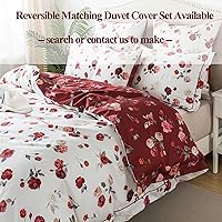 Vista 7 de FADFAY Juego de sábanas de rosas rojas, ropa de cama vintage floral de rosas elegantes, ropa de cama estilo rústico, 100% algodón egipcio percal