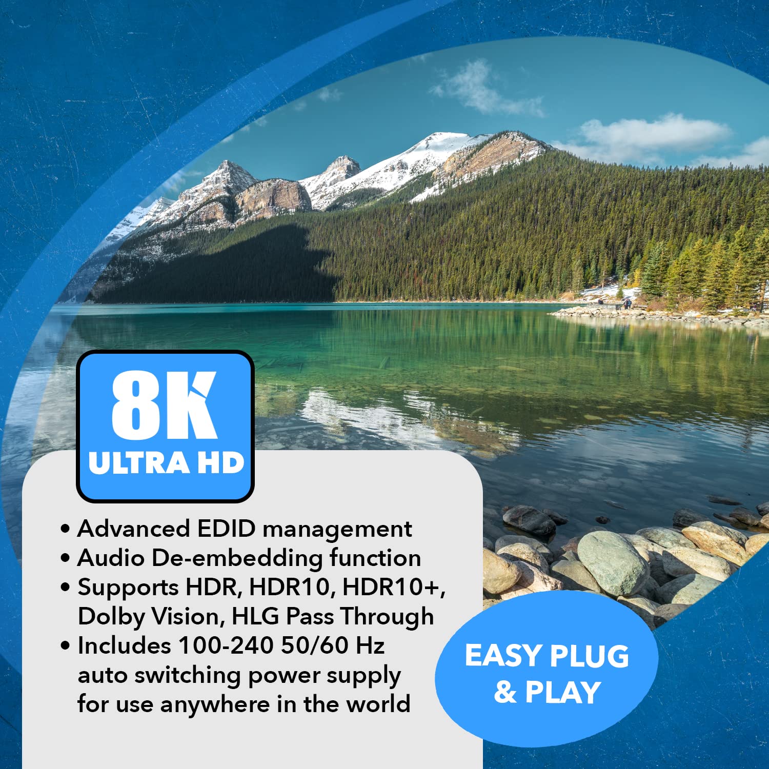 OREI Switch HDMI 2.1 8K 4K @ 120hz Switcher 2 in 1 Out, estrattore audio ottico 48 Gbps per Xbox Series X PS5 Roku Fire TV Monitor proiettore Dolby