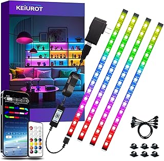 LED Strip Lights 4 Pre-Cut RGB Led Light Strip With APP & Remote Control...