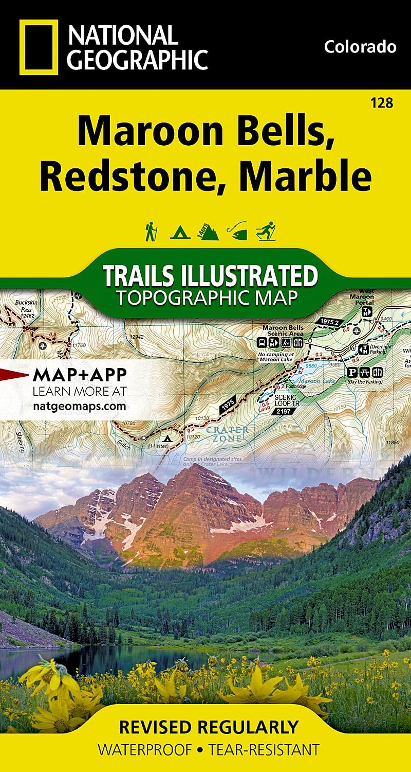Maroon Bells, Redstone, Marble Map (National Geographic Trails Illustrated Map, 128)