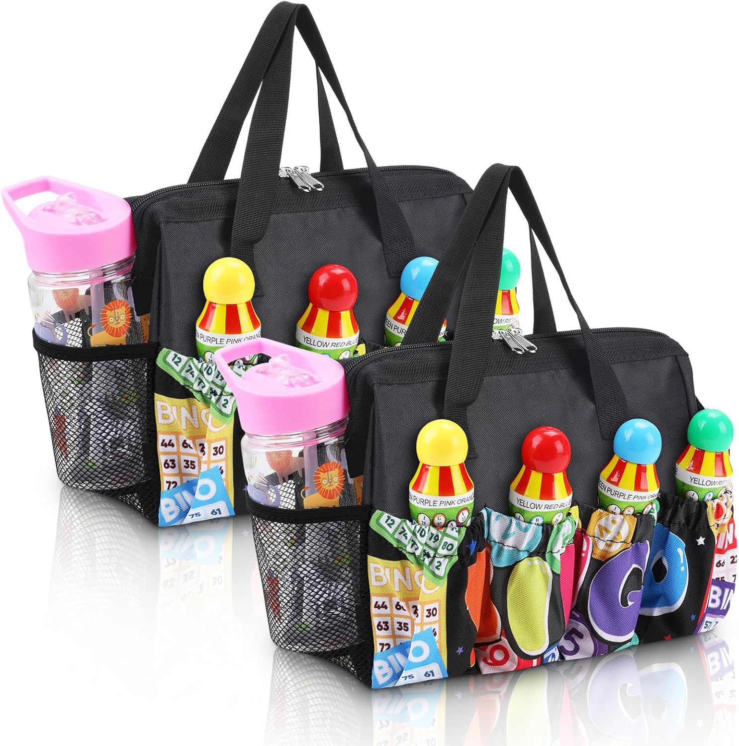 XLSXEXCL 2 Pcs Bingo Dauber Bags with 10 Pockets Large