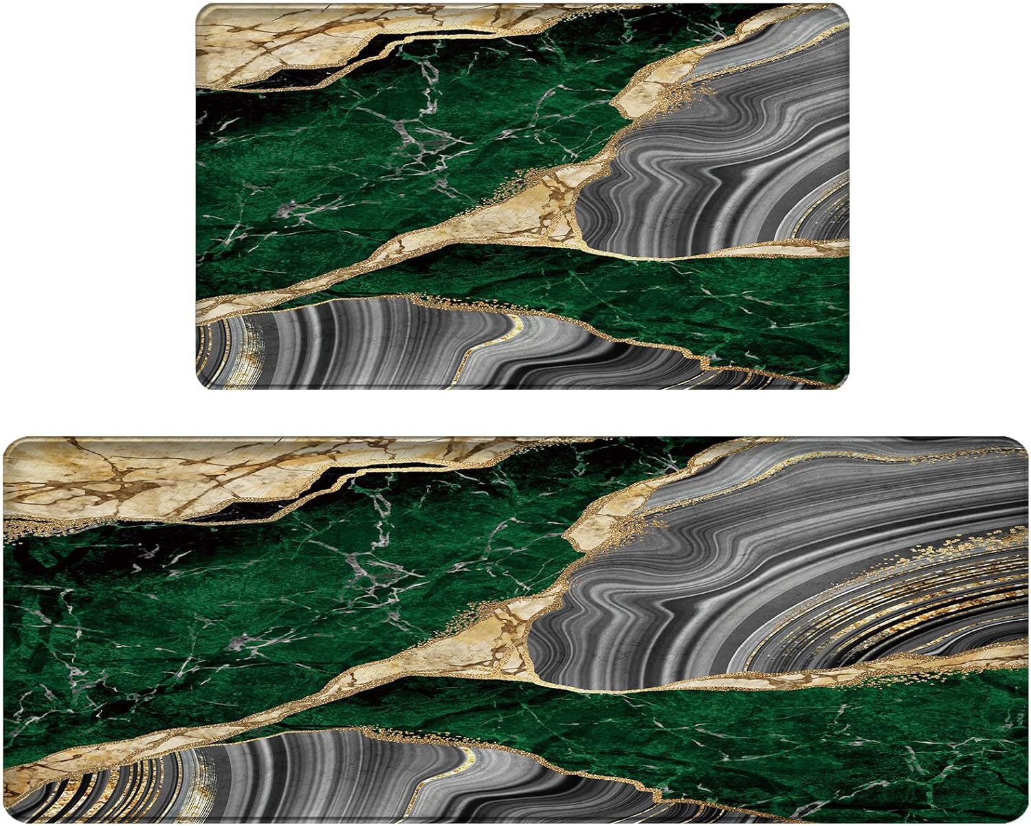 Bulijojo Pink Plaid Anti Fatigue Kitchen Floor Mats Set of 2 Waterproof Kitchen Sink Runner Rug Standing Mat Cushioned Kitchen Rugs Comfort Doormat 17"x47"+17" x30“