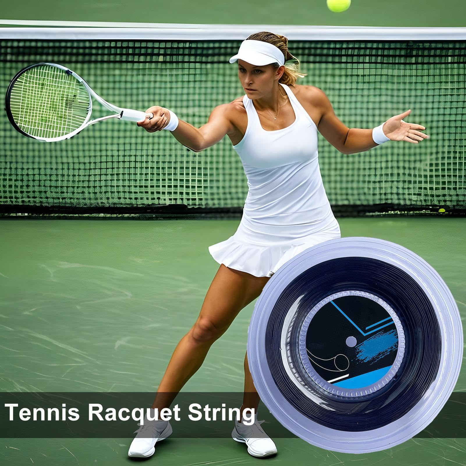 Tennisschläger-Saite, stoßdämpfende Schnüre für Ballspiele | Hochelastische Tennissaite für Praxis und Training, zur Vermeidung von Stößen und Vibrationen, 200 m