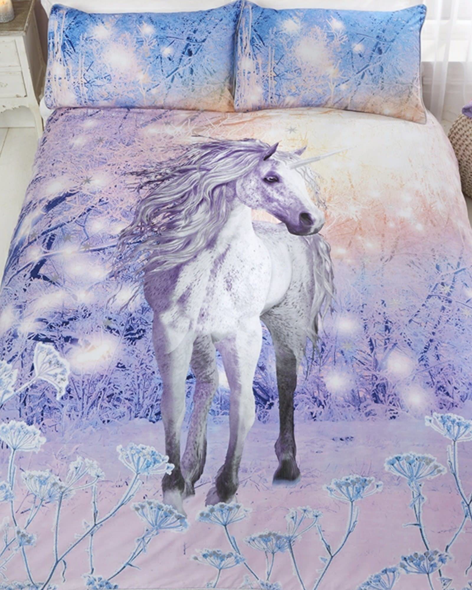 Rapport Home Purple Magical Unicorn Double Duvet Cover Set
