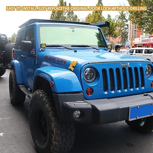 Miniatura 7 de Pestillos de capó para Jeep, kit de capó compatible con Jeep Wrangler JK JKU 2007-2018 y Jeep Wrangler JL JLU Gladiator JT 2007-2021, sin