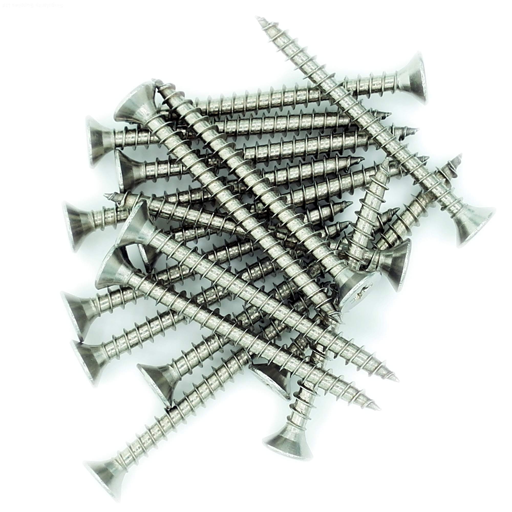 Singularity Supplies No.6 X 1 (4Mm X 25Mm) Pozi Countersunk Chipboard Screw - Stainless Steel (A2) (Pack Of 20)