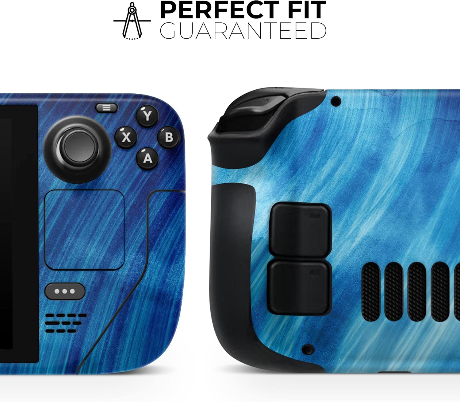Compatible with Steam Deck - Skin Decal Protective Scratch-Resistant Removable Vinyl Wrap Cover - Vivid Agate Vein Slice Blue V2