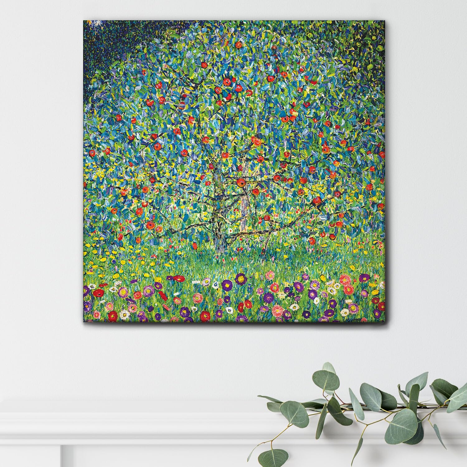 Giallobus - Obraz - Gustav Klimt - Jabłoń I - Standaard frame canvas - 100L x 100l cm - Gotowe do powieszenia - Nowoczesne obrazy do domu