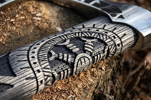 Miniatura 5 de SHINY CRAFTS -Hacha de hacha vikinga de hacha vikinga- Hacha tallada de 27 pulgadas de largo con hacha de acero forjado con grabado hacha barbuda