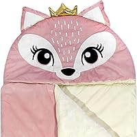 Vista 4 de Heritage Kids - Saco de dormir con capucha de zorro rosa, 64 pulgadas de largo x 25 pulgadas de ancho